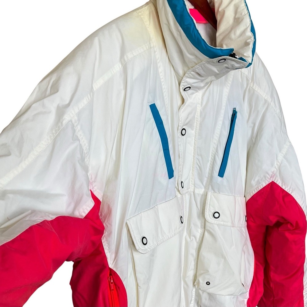 Vintage Tyrolia by Head Ski Jacket Mens XL White Neon Thermoloft Lined Snow - Picture 4 of 16